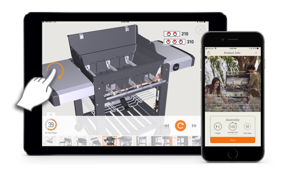 Mockup of BILT app with grill instructions