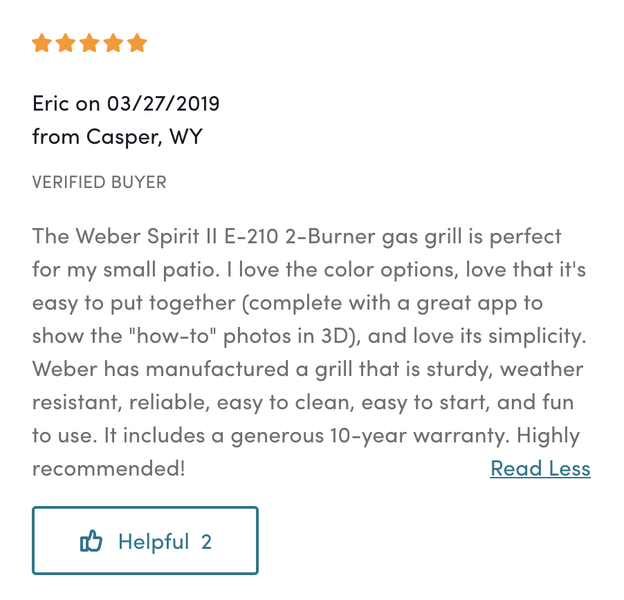 Wayfair weber review
