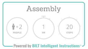 Product detail page assembly information icon from BILT 3D Intelligent Instructions