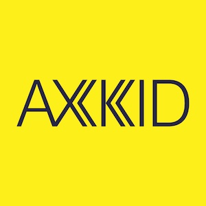 Axkid logo on yellow background