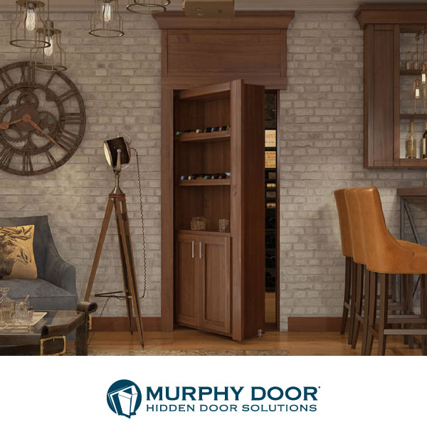 Murphy Door hidden door with logo