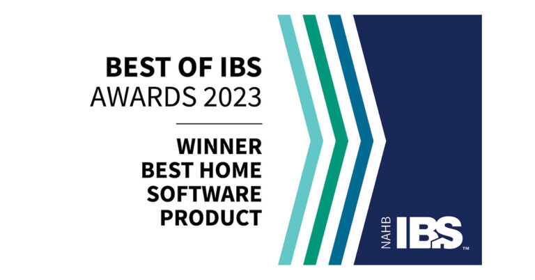 Official navy and blue badge of the Best of IBS Awards for Best Home Software Product of 2023 - Award Gallery