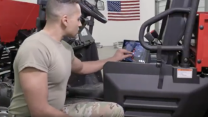 military service member trains on 3d instructions to streamline work processes