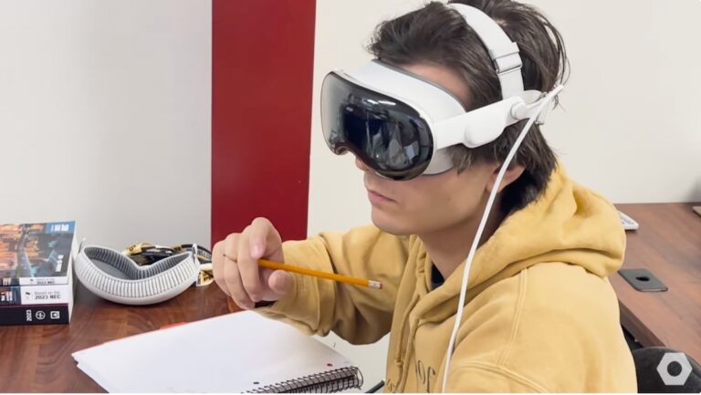 electrical student using BILT for Apple Vision Pro immersive training